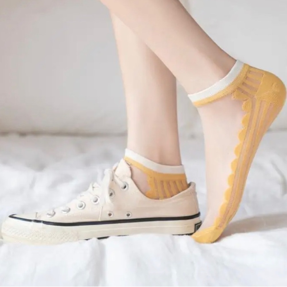 3/$35| Pretty Yellow Mesh Shoes Slippers Sandals Socks Footwear